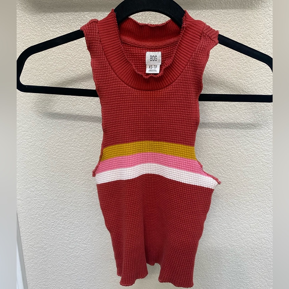 BDG, Women’s, Juniors, High Neck Tank, Red, Size XS